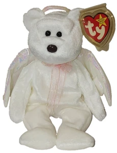 Ty Beanie Baby - Halo der Engel Bär 8,5 Zoll NEU NEU MIT ETIKETT Plüschtier Stofftier Spielzeug - Bild 1 von 10