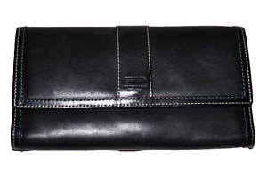 Vintage COACH Black Leather HAMPTON Long Bifold 4 x 7.5 Wallet