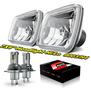 7"X6" Inch Sealed Beam Headlights Conversion High/Low Beam + 100W H4 LED - Picture 1 of 12