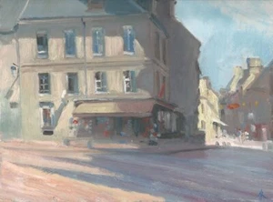 ORIGINAL MICHAEL RICHARDSON "In the Shadow of the Cathedral" France OIL PAINTING - Picture 1 of 1