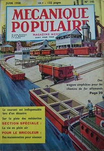 REVUE MECANIQUE POPULAIRE N° 145 WAGONS AMPHIBIE ALLEMAND METEORITES 1958 - Picture 1 of 1
