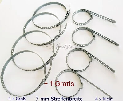 Schellen für Achsmanschetten 8 Stk. (4x Groß, 4x Klein + 1 Gratis) 7 mm Rostfrei - Bild 1 von 4