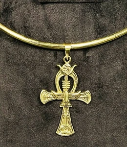 Einzigartiges schönes Amulett aus ägyptischem Ankh mit Auge von Ra und ISIS Göttin - Bild 1 von 1