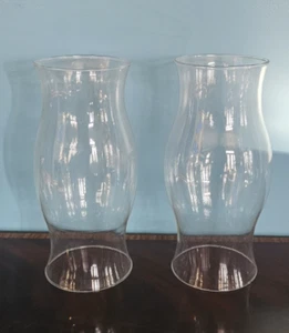Pair of Williamsburg Style Glass Hurricane Shade 12" H - Picture 1 of 5