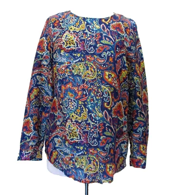 Top J McLaughlin pequeño para mujer multicolor mezcla de seda manga larga nuevo sin etiquetas Foto 1 de 4