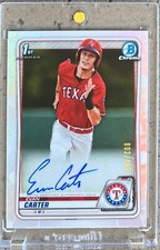 EVAN CARTER 2020 Bowman Chrome Draft 1st Auto REFRACTOR /499 Card #CDA-EC
