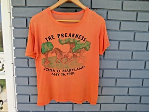 VINTAGE 1981 PREAKNESS PIMLICO RACETRACK BALTIMORE, MD. SOUVENIR T-SHIRT SMALL - Picture 1 of 6