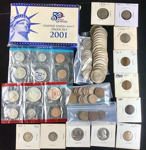 Lot Of Coin Dealer Estate, Old Stock, Silver, Proofs,Better US Type, Don’t Miss - Picture 1 of 12