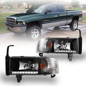 AUTOWIKI LED DRL Scheinwerfer für 94-02 Dodge Ram 1500/2500/3500/4000 (NON SPORT)  - Bild 1 von 8