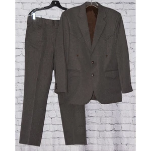 Circle S Cowboy Western Ranch Wear Vintage Men's 2pc Set Pant Suit - Picture 1 of 17