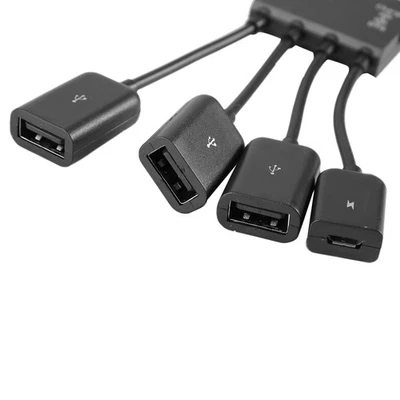 Micro USB HUB OTG Cavo Host Ricarica Alimentazione Lettore di Schede Convertitore Adattatore - Immagine 1 di 4