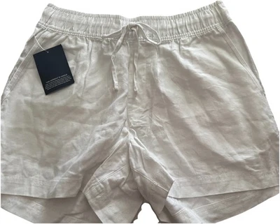 NUEVO CON ETIQUETAS MUJER GAP LINO PULL ON SHORTS-TALLA PEQUEÑA-BLANCO Foto 1 de 2
