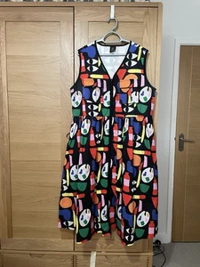 Lazy Oaf Art Block Gilet dress RRP £98 XXL - Picture 1 of 9