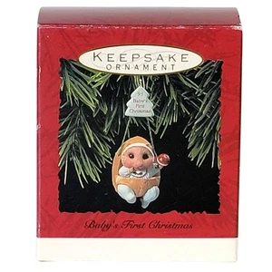 VTG 90s Hallmark Babys First Christmas Ornament 1993 Squirrel In Shell Keepsake - Picture 1 of 8