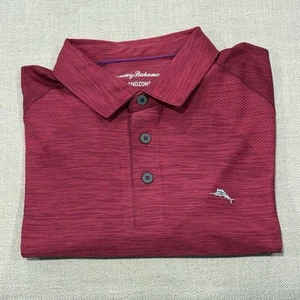 Tommy Bahama Palm Coast Island Zone Polo Shirt Men’s Large L Red Performance - Picture 1 of 9
