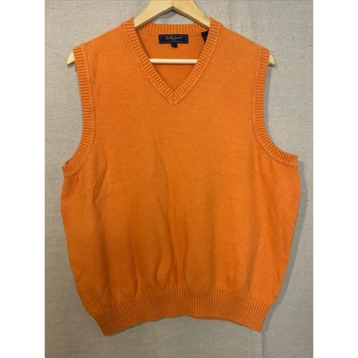 Bobby Jones Players V-Neck Sweater Vest Orange Mens Size Large - Image 1 of 4