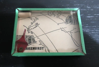 VTG Antique Lakehurst Blimp Jiggle Dexterity Puzzle Game Metal Glass Complete - Image 1 of 4