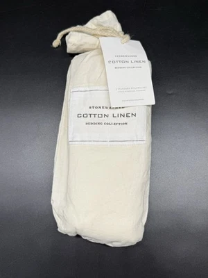 FERRAMENTA DE RESTAURAÇÃO ALGODÃO LAVADO EM PEDRA LINHO 2 FRONHAS PADRÃO NOVAS COM ETIQUETAS MARFIM - Imagem 1 de 4