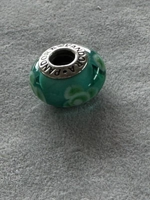 Pandora Murano-Glas grün/grau Charms 925 Silber - Bild 1 von 2