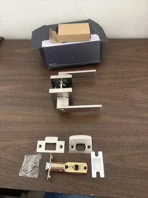 Maçaneta de porta de níquel escovado, trava de alavanca de porta resistente sem chave - Imagem 1 de 4