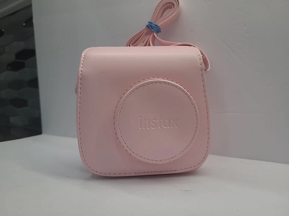 富士 Instax 相机保护壳 迷你蓝色 可调表带 皮革保护套 — 第 1/4 张图片