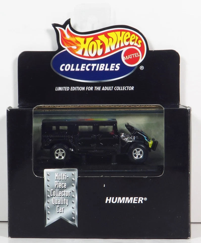 Hot Wheels Collectibles Hummer H1 Wagon Black With Flames Limited Edition 1 64