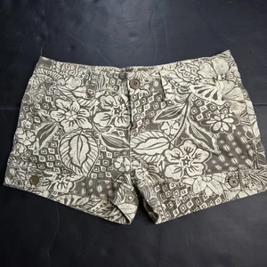 Y2K Vintage niedrig geschnitten Unionbay Damengröße 9 braun Blumenmuster Sommershorts - Bild 1 von 9