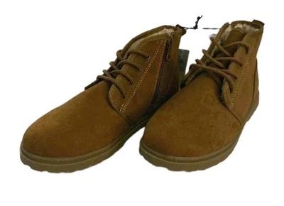 Cat & Jack 靴子 鞋 Chukka 男孩 尺寸 2 棕褐色 Ronin Youth 系带拉链 全新带标签 学校   — 第 1/4 张图片