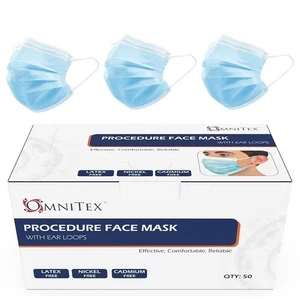 Mascarilla Quirúrgica Desechable Omnitex 3ply Premium Tipo IIR Cantidad 50 - Imagen 1 de 5