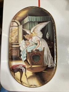 Piatto ovale vintage Bradex Annaburg angelo custode dolci sogni 1995 - Foto 1 di 6