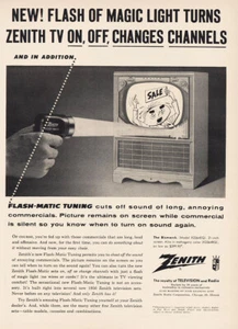 1955 Zenith Television: Flash of Magic Light Vintage Print Ad - Picture 1 of 1