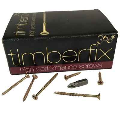 6g 3.5mm PREMIUM CUTTER THREAD WOOD TIMBER SCREWS POZI CSK TIMBERFIX 360 GOLD