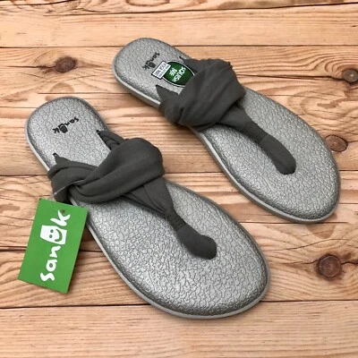 *Nuevo* Sanuk Yoga Sling 2 Metálico LX Plateado/Gris Para Mujer Talla 9 Foto 1 de 4