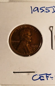 1955 D LINCOLN WHEAT PENNY CENT CHOICE EXTREMELY FINE CONDITION - Picture 1 of 3