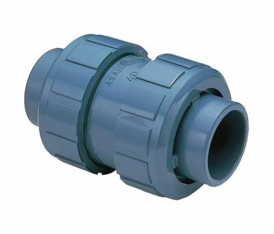 VÁLVULA DE RETENCIÓN ASAHI 1213020, TAMAÑO TUBO 2", BOLA EN LÍNEA, PVC, 49FA06, ¡NUEVA! Foto 1 de 4