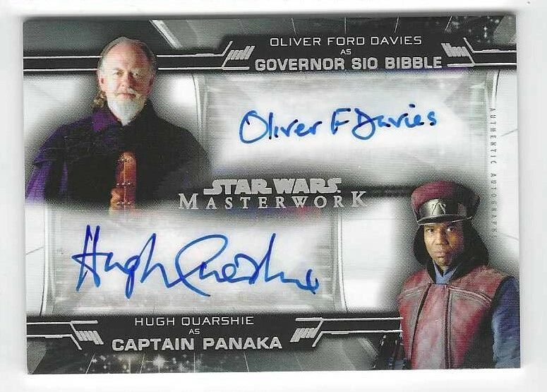 2019 Topps Star Wars Masterwork Dual Auto Oliver Ford Davies Hugh Quarshie 2/5 - Image 1 of 1