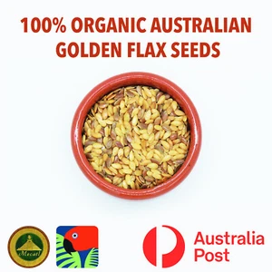 100% Organic Australian Golden Linseeds 2kg Pack Organic Flax Seeds Omega 3 - Picture 1 of 11