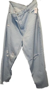 Damenjeans Größe 22 Old Navy Distressed Light Wash Boyfriend blau gerissen NEU - Bild 1 von 5