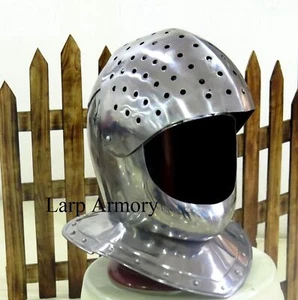 Casco de combate italiano medieval armadura medieval funcional SCA LARP casco - Imagen 1 de 3