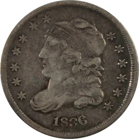 1836 Large 5C Capped Bust Half Dime VF 89.24% Silver SKU:I4734 Cover