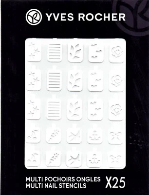 25 Nail Nagel-Schablonen Fingernägel Fußnägel Herz Sterne Rose Anker YVES ROCHER - Bild 1 von 2