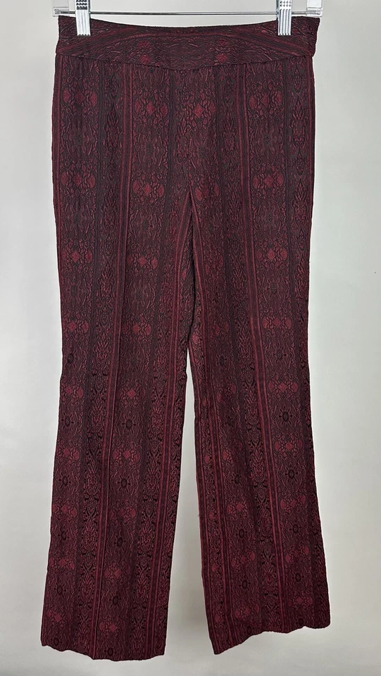 Pantalones acampanados vintage años 90 para mujer XS/25x31 elásticos cachemira brocado gótico vampiro Foto 1 de 4