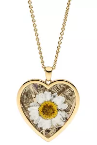 Viventy Jewelry Women's Necklace Heart With Marguerite/Cornflower Silver Gold 7 - Picture 1 of 3