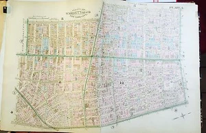 1885 SOHO LITTLE ITALY MANHATTAN NEW YORK BOWERY-SULLIVAN ST ROBINSON ATLAS KARTE - Bild 1 von 3