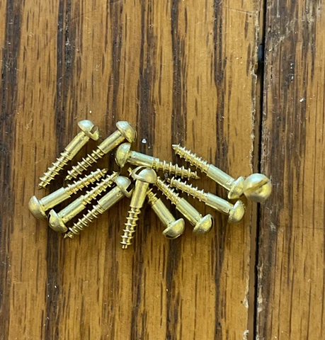 # 2 X 1/2” Wood Screws Slotted Round Head Solid Brass Free Shipping Cover
