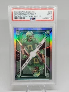 Christian Gonzalez 2023 Donruss Elite Rookie On Deck #RD-20 ¡NEGRO 1/1! ¡Patriotas! - Imagen 1 de 10