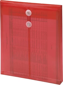 Poly Envelope, 1-1/4" Expansion, String-Tie Closure, Top Load, Letter Size, Red, - Picture 1 of 12