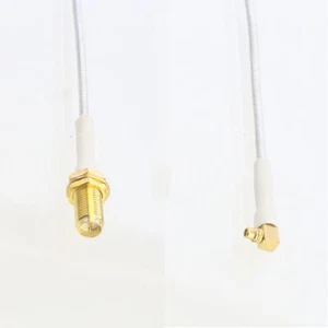 MMCX male L to RP-SMA Female bulkhead RG405 .086 Flexible Semi-Rigid Jumper 4~40 - Picture 1 of 4