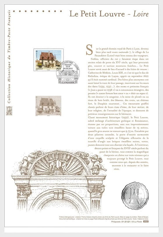France 2022 architecture LE PETIT LOUVRE loire former postal relay horse 1v DOC - Image 1 of 1