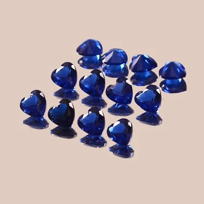 AAA Flawless Natural Ceylon Blue Spinel Loose Heart Gemstone Cut Lot 4x4 MM - Image 1 of 4